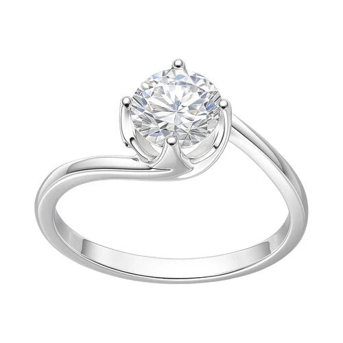 Anillo Solitario Moissanita y Circones 11