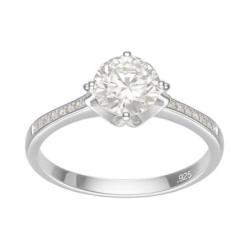Anillo Solitario Moissanita y Circones 19