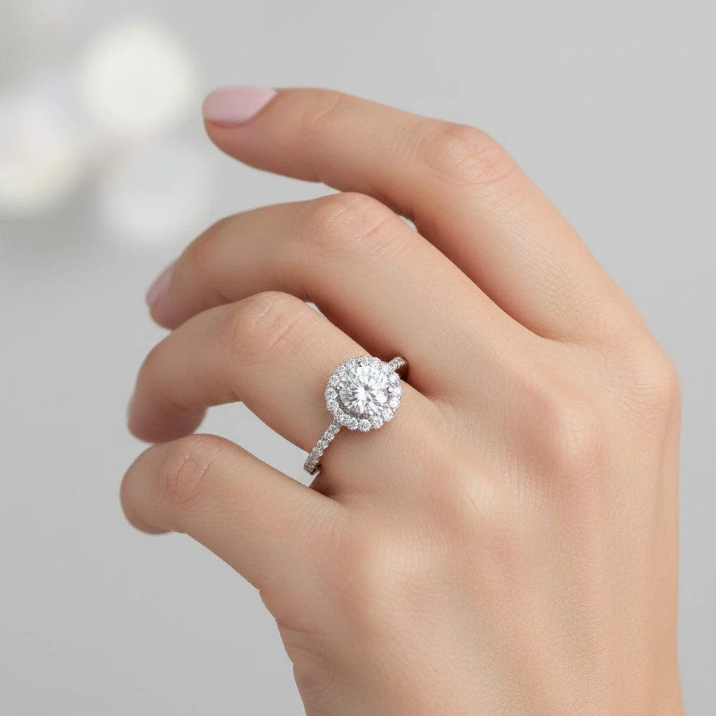 Anillo Solitario Moissanita y Circones 16