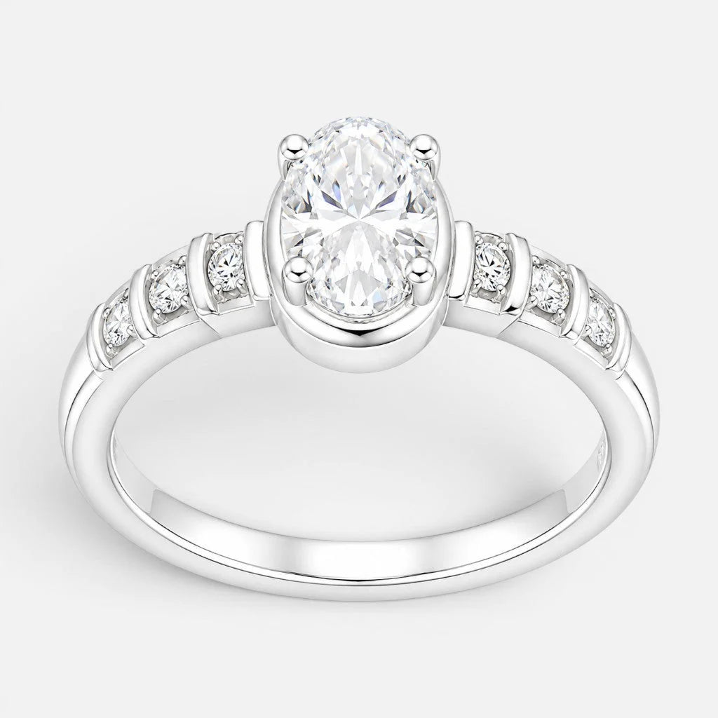 Anillo Solitario Moissanita y Circones 22