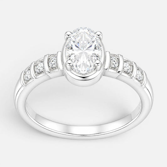 Anillo Solitario Moissanita y Circones 22