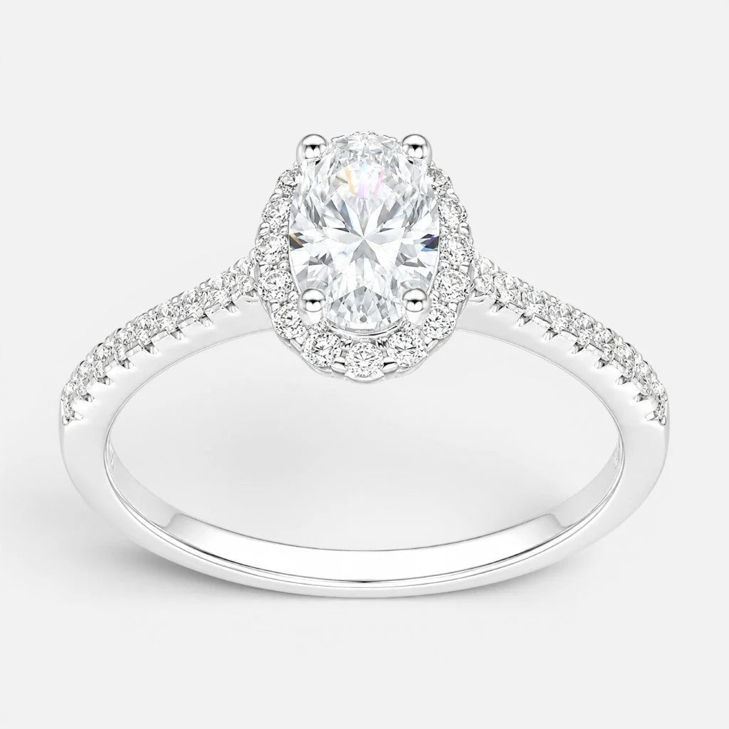 Anillo Solitario Moissanita y Circones 18