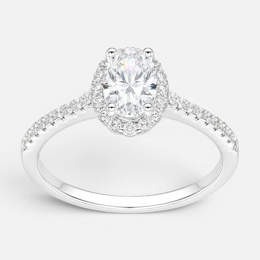 Anillo Solitario Moissanita y Circones 18