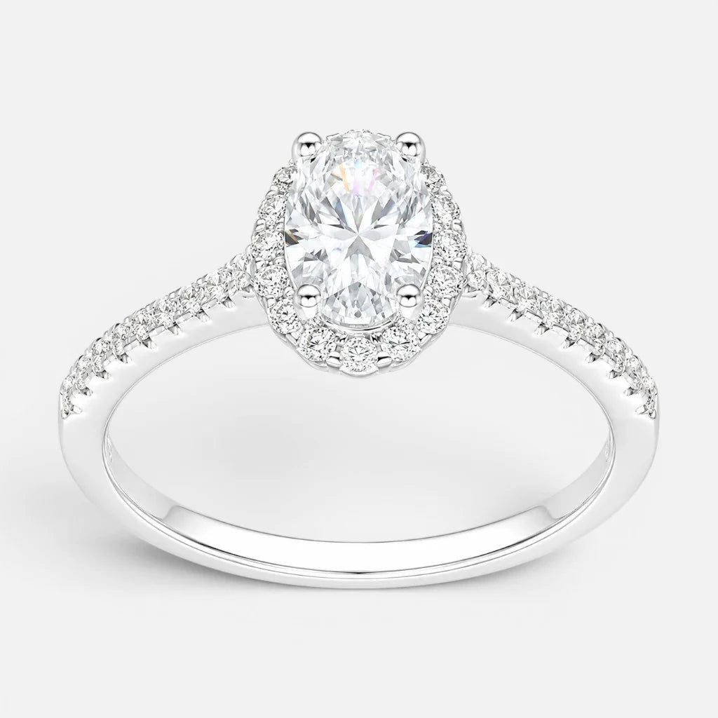 Anillo Solitario Moissanita y Circones 18