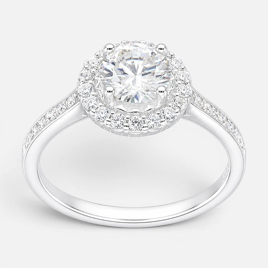 Anillo Solitario Moissanita y Circones 15