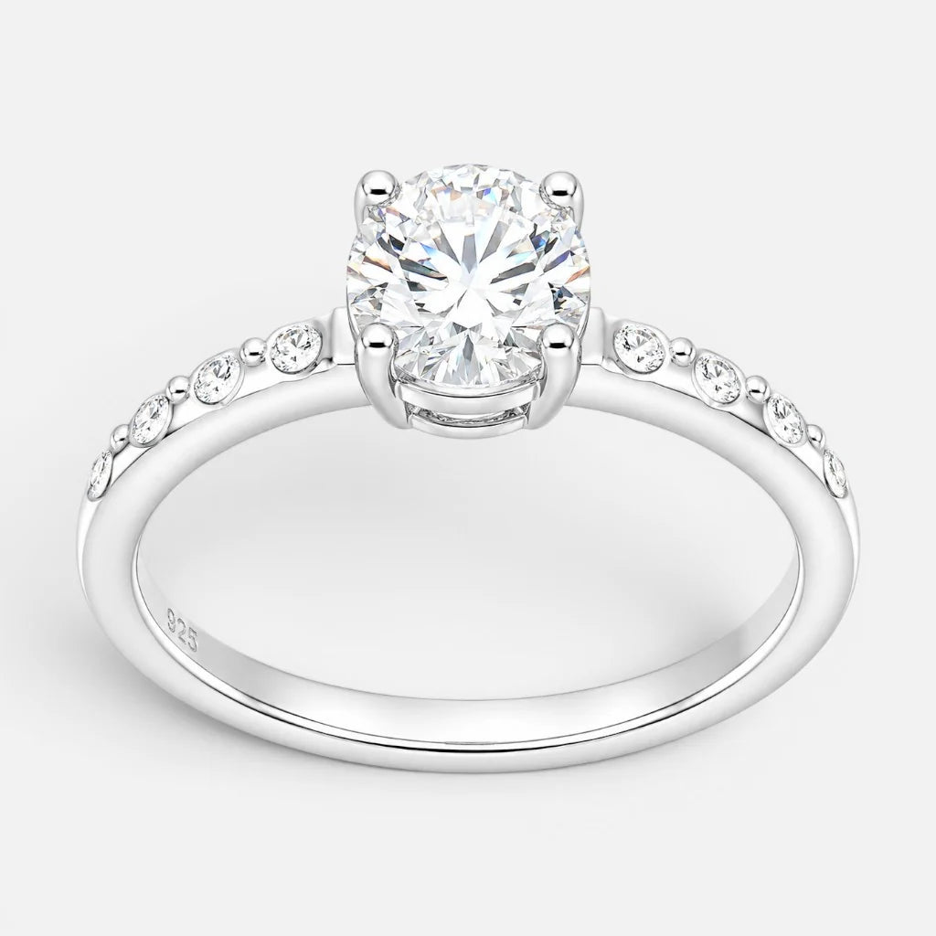 Anillo Solitario Moissanita y Circones 22