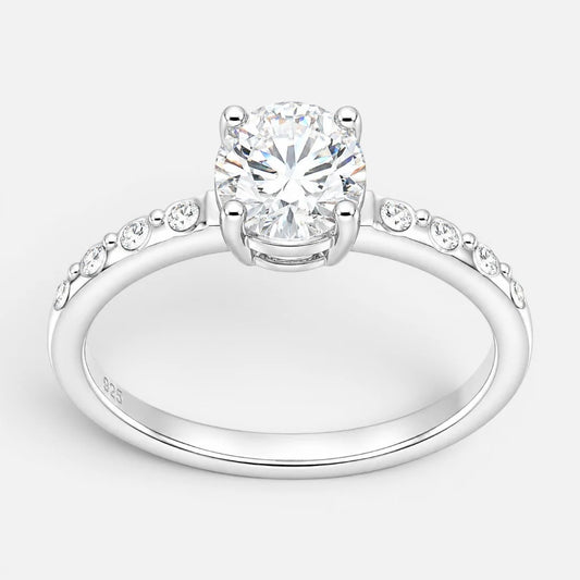 Anillo Solitario Moissanita y Circones 22