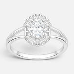 Anillo Ovalado Moissanita y Circones Baguette 20