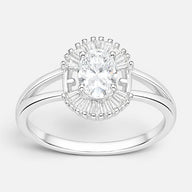 Anillo Ovalado Moissanita y Circones Baguette 20