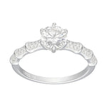 Anillo Solitario Moissanita y Circones 17