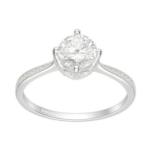 Anillo Solitario Moissanita y Circones 19