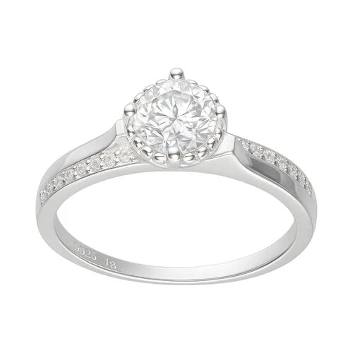 Anillo Solitario Moissanita y Circones 19