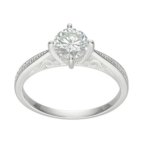 Anillo Solitario Moissanita y Circones 13