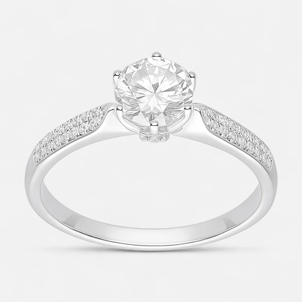 Anillo Solitario Moissanita y Circones 19