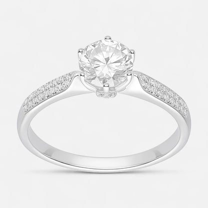 Anillo Solitario Moissanita y Circones 19
