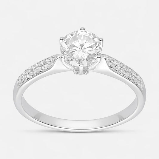 Anillo Solitario Moissanita y Circones 19