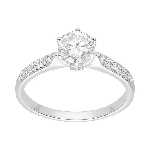 Anillo Solitario Moissanita y Circones 15