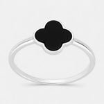 Anillo Trébol de la Suerte Ónix 18