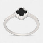 Anillo Trébol de la Suerte Ónix Circones 14