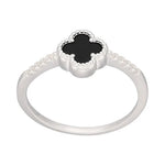 Anillo Trébol de la Suerte Ónix Circones 14