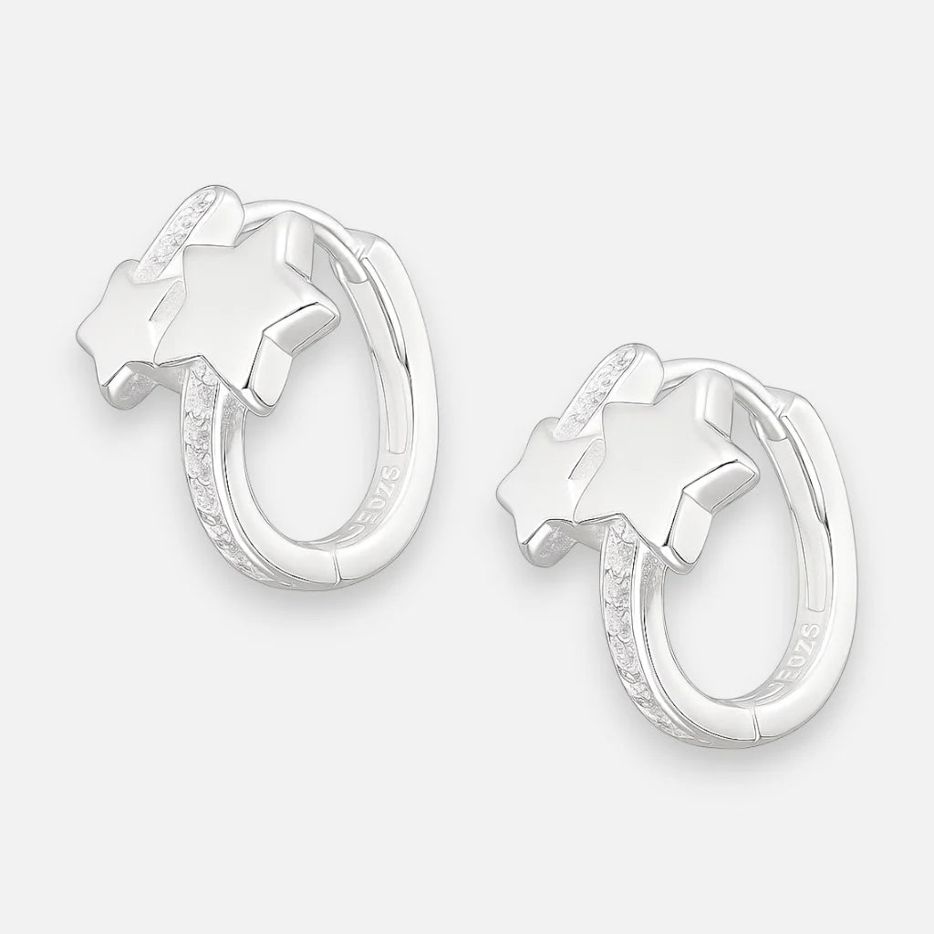 Argolla Huggie Estrella Circones 13 mm