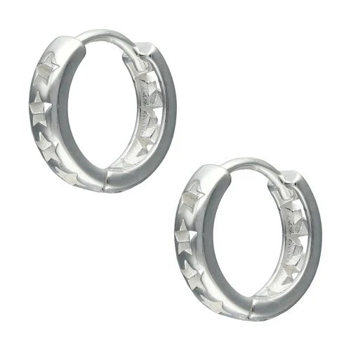 Argolla Huggie Estrellas 15 mm
