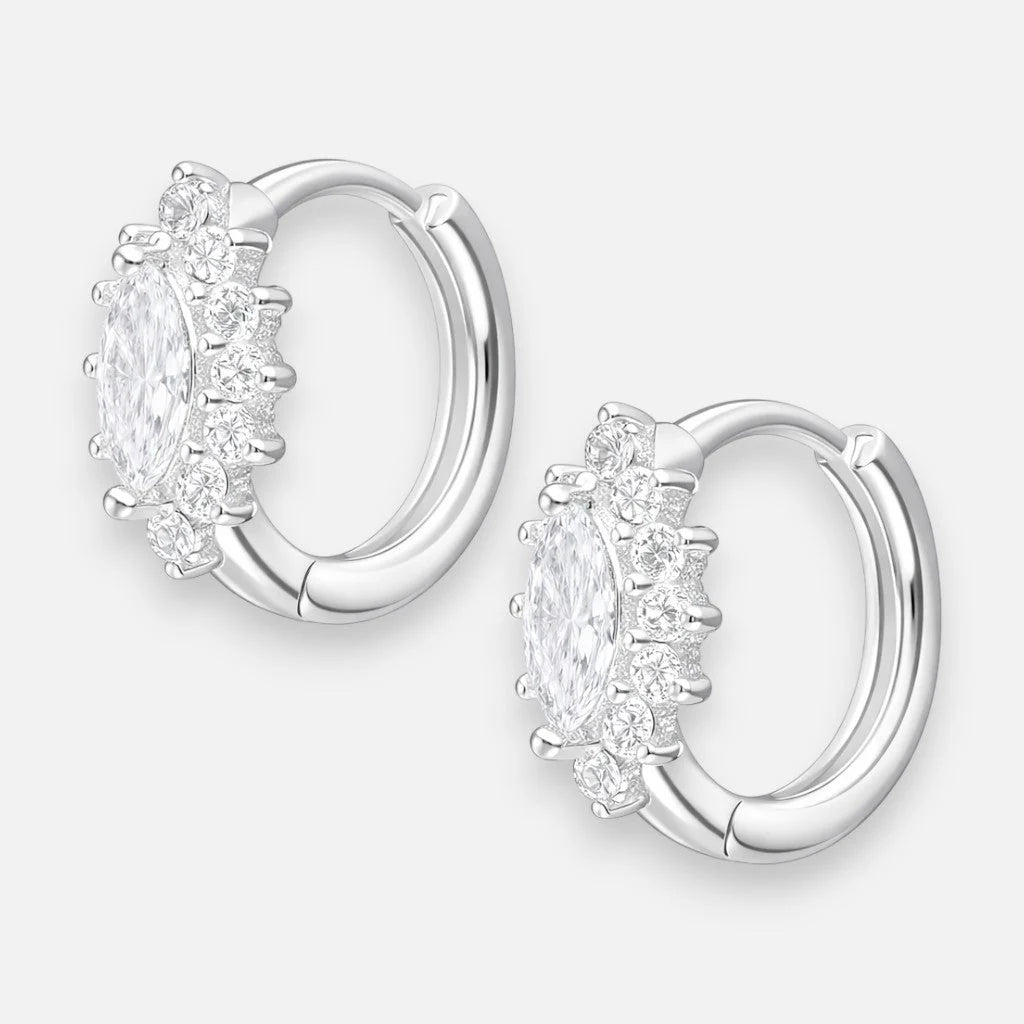 Argolla Huggie Mini Lady Circón 13 mm