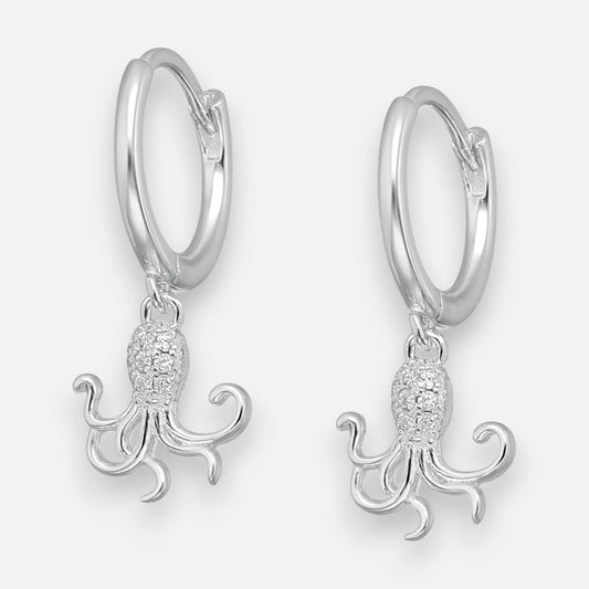 Argolla Huggie Pulpo Circones 11 mm