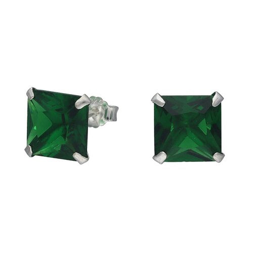Aro Circón Esmeralda 8x8 mm