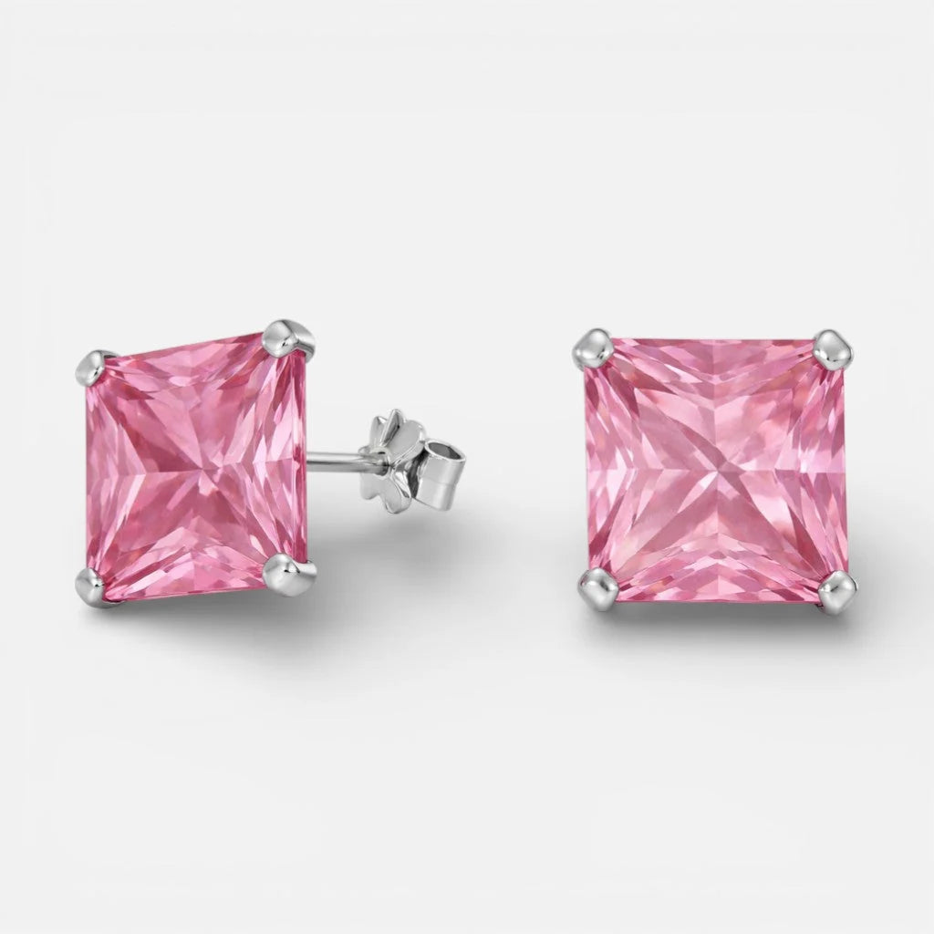 Aro Circón Rosa Francia 10x10 mm