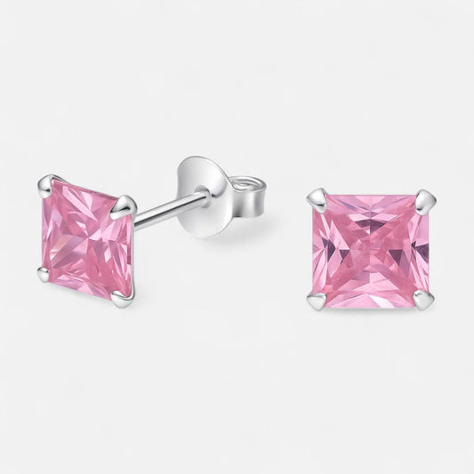 Aro Circón Rosa Francia 6x6 mm