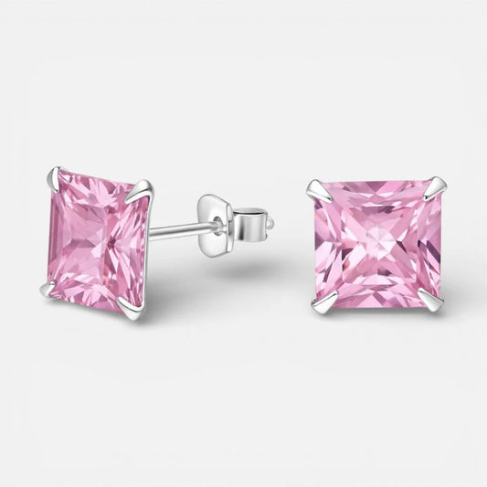 Aro Circón Rosa Francia 8x8 mm
