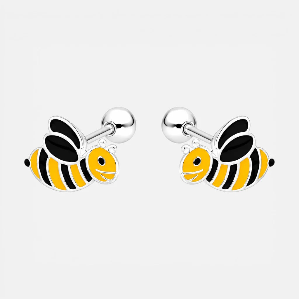 Aro con Tope Abeja Esmaltada 6x9 mm