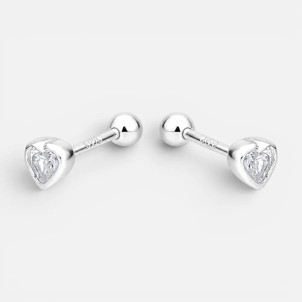 Aro con Tope Mini Corazón Circón 4 mm