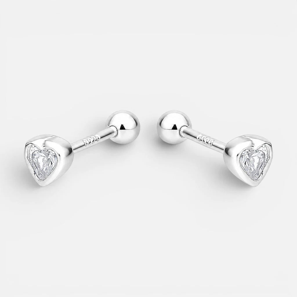 Aro con Tope Mini Corazón Circón 4 mm