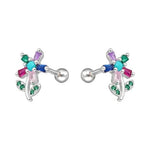 Aro con Tope Flor Circones Baguette Multicolor