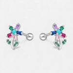 Aro con Tope Flor Circones Baguette Multicolor