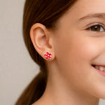 Aro con Tope Flor Esmaltada 7 mm