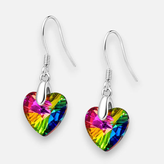 Aro Corazón Cristal Hecho con Swarovski Tornasol