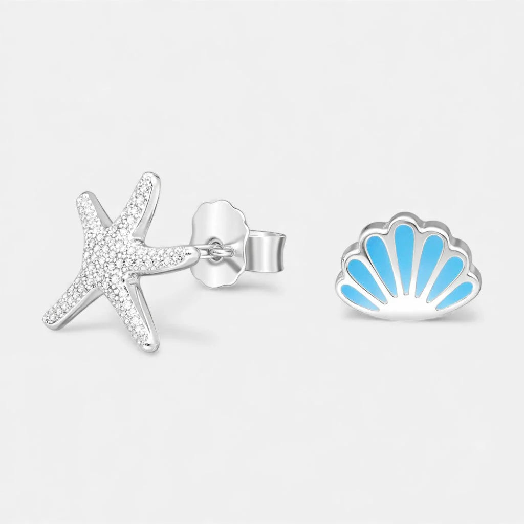 Aro Desigual Estrella de Mar Circones Concha Esmaltada