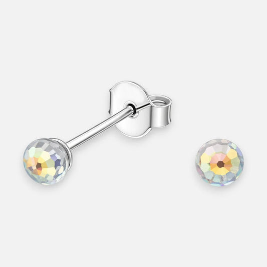 Aro Esfera Cristal Hecho con Swarovski Tornasol 4 mm