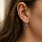 Aro Flor Cristal Hecho con Swarovski Lila 10 mm