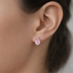 Aro Gota Circón Rosa Francia 4x6 mm