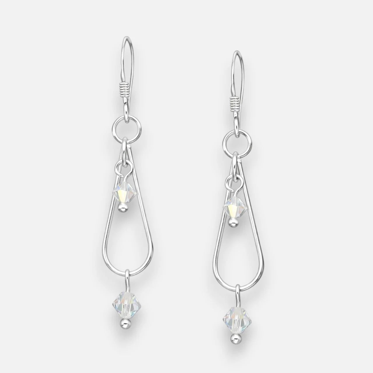 Aro Gota Cristales Hecho con Swarovski Tornasol