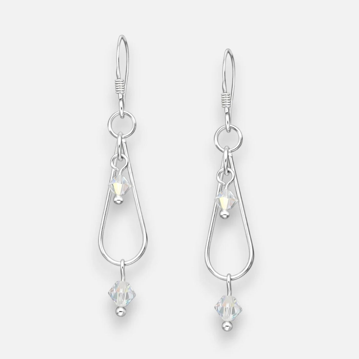 Aro Gota Cristales Hecho con Swarovski Tornasol