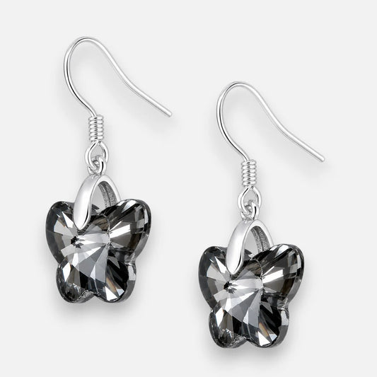 Aro Mariposa Hecho con Cristal Swarovski Negro