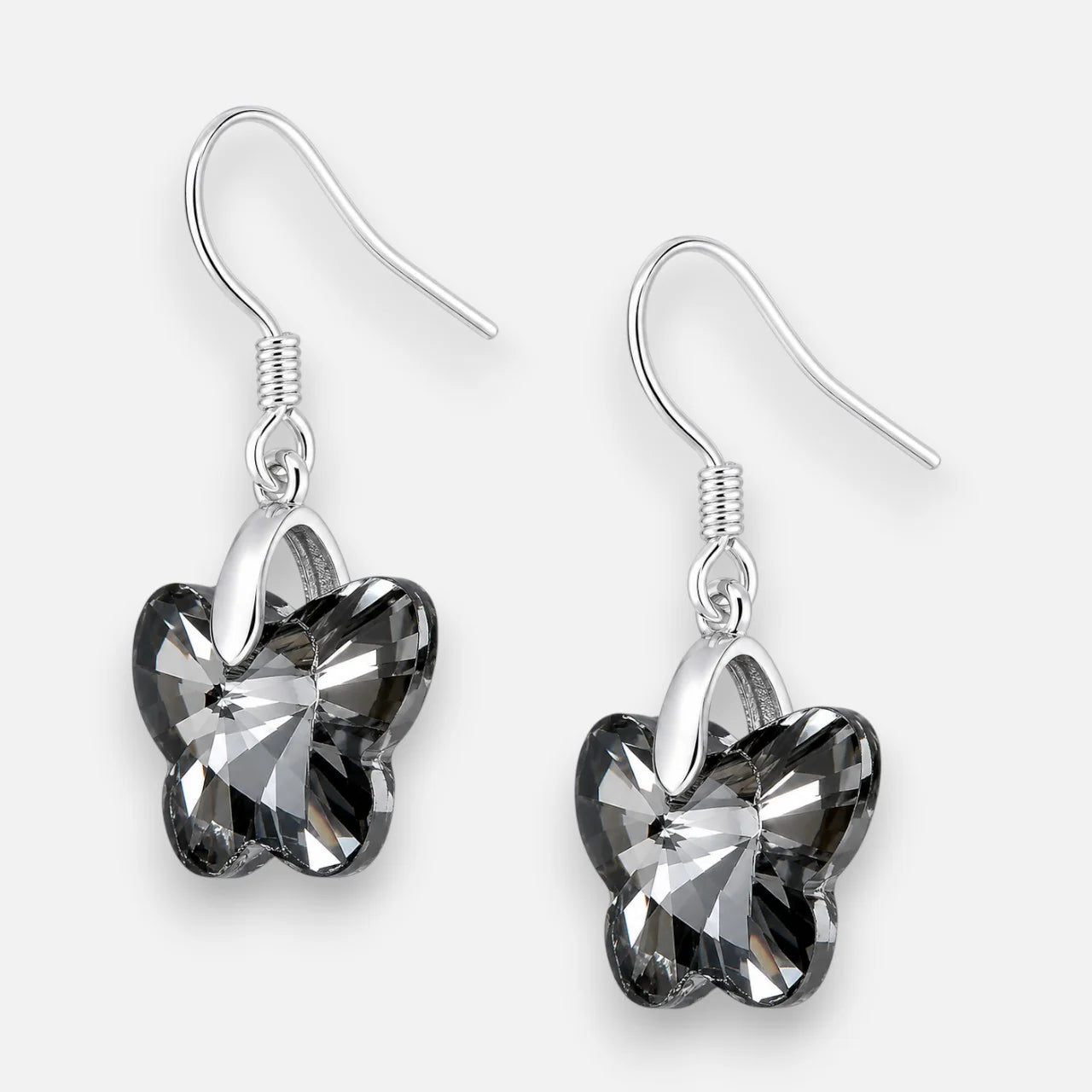Aro Mariposa Hecho con Cristal Swarovski Negro