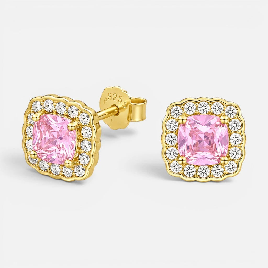 Aro Circón Rosa Francia 8x8 mm