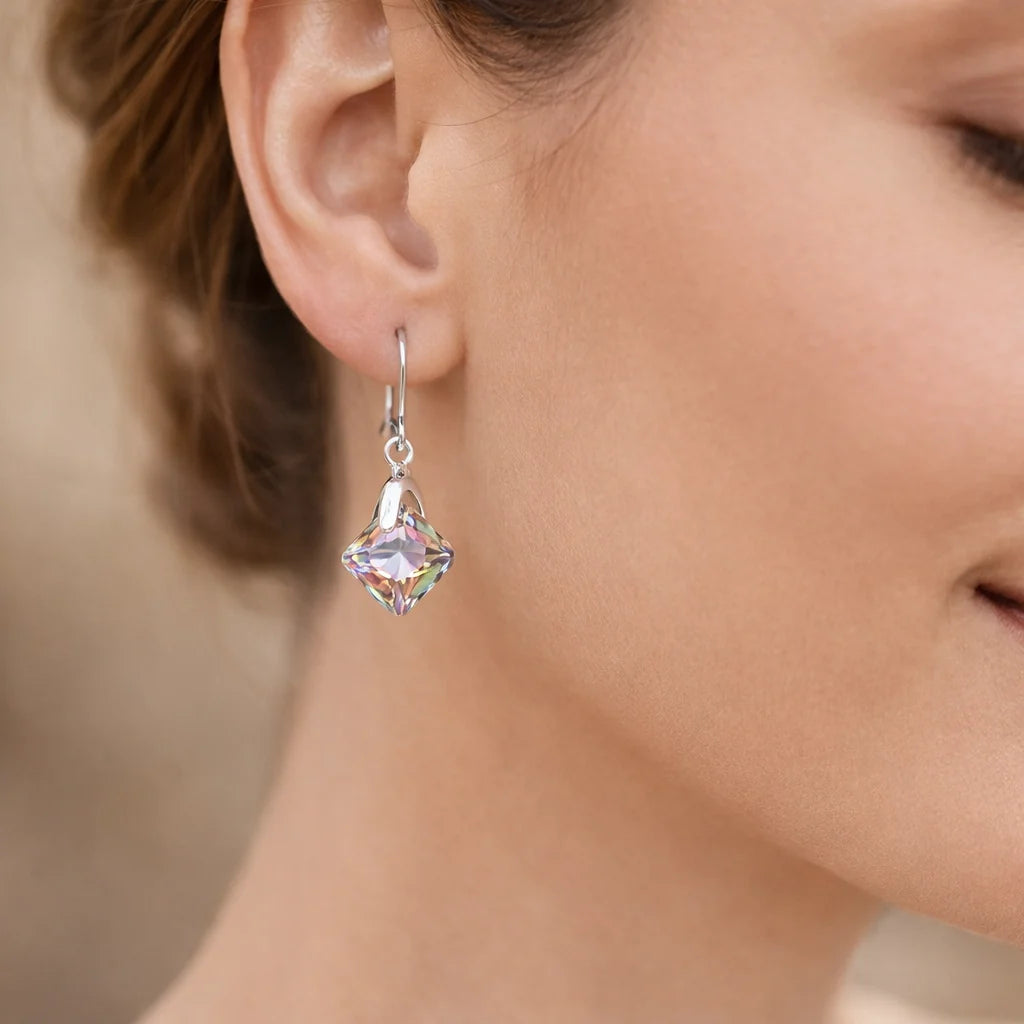 Aro Rombo Cristal Hecho con Swarovski Tornasol