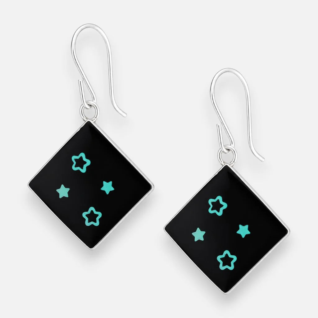 Aro Rombo Estrellas Ónix Metalizado